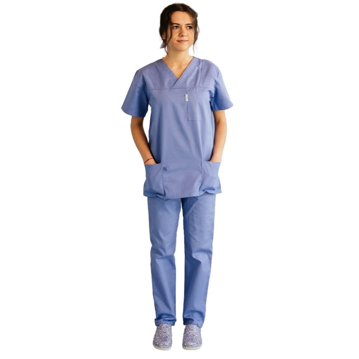 Costum medical Lotus 3, Basic 1 BBC, stretch, albastru ciel - imagine 7