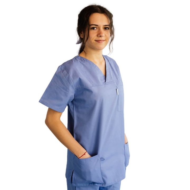 Costum medical Lotus 3, Basic 1 BBC, stretch, albastru ciel - imagine 9
