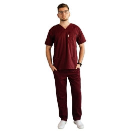 Costum medical Lotus 3, Basic 1 BBC, stretch, visiniu