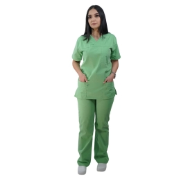 Costum medical Lotus 3, Basic 1 BBC, stretch, verde island