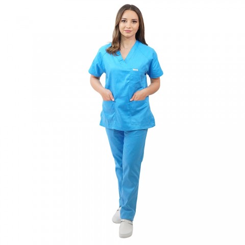 Costum medical Lotus 2, Basic 2, albastru deschis