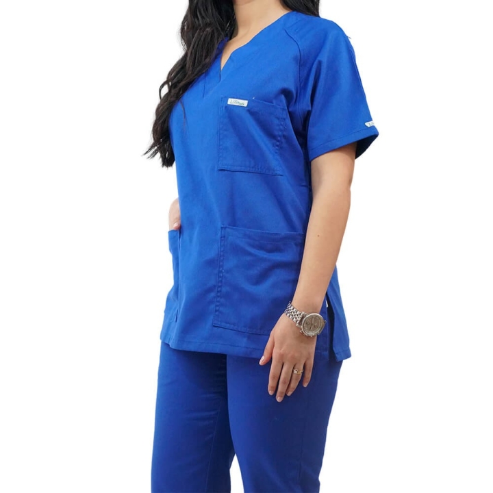 Costum medical Lotus 3, Basic 2, BBC, stretch, albastru royal - imagine 2