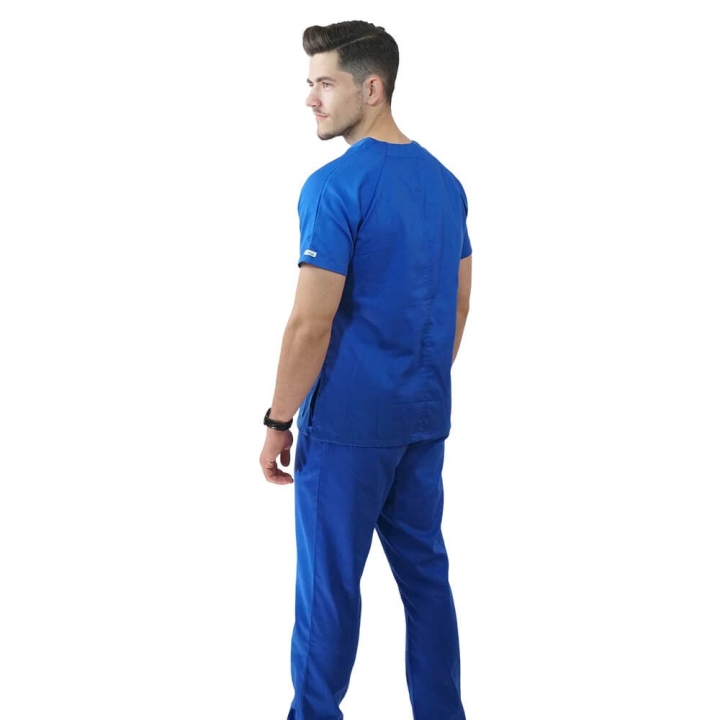 Costum medical Lotus 3, Basic 2, BBC, stretch, albastru royal - imagine 5