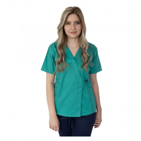 Bluza kimono cu maneca scurta Lotus 2, verde chirurgical