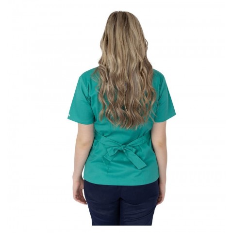 Bluza kimono cu maneca scurta Lotus 2, verde chirurgical