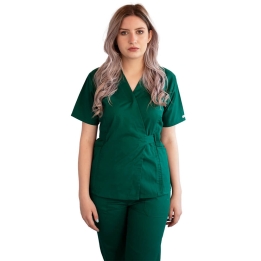 Bluza kimono cu maneca scurta Lotus 2, verde hunter