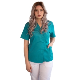 Bluza kimono cu maneca scurta Lotus 2, turcoaz