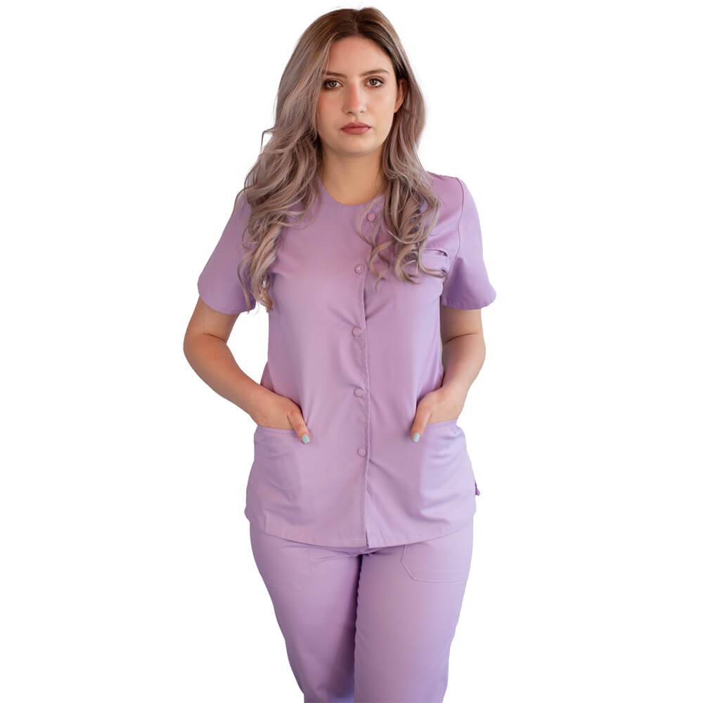 Bluza asimetrica cu capse Lotus 2, lila