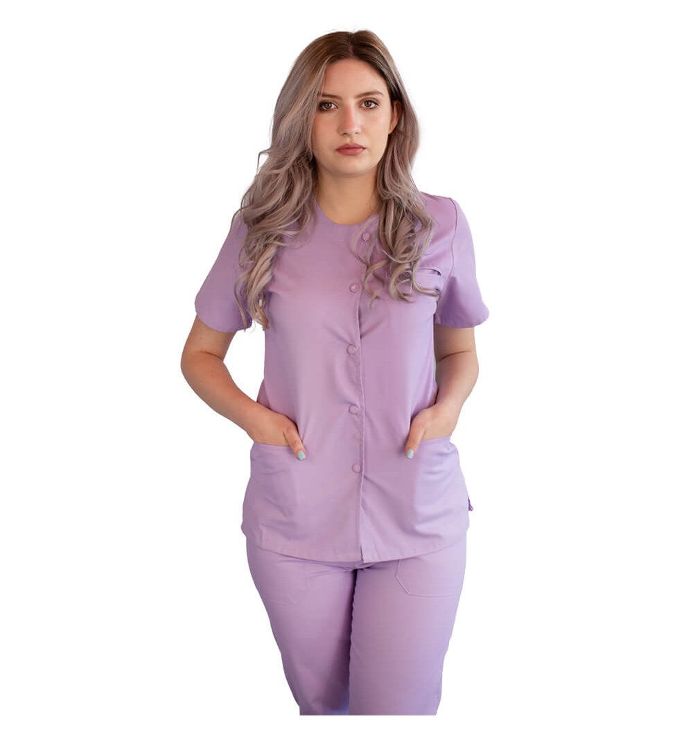 Bluza asimetrica cu capse Lotus 2, lila