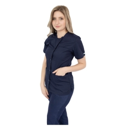 Bluza asimetrica cu capse Lotus 3 BBC, stretch, bleumarin