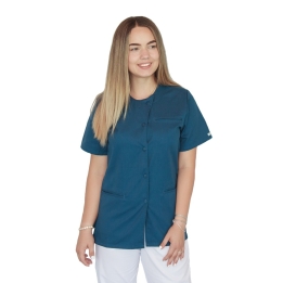 Bluza asimetrica cu capse Lotus 3 BBC, stretch, turcoaz inchis