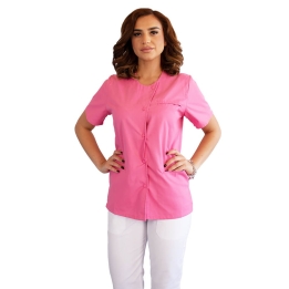 Bluza asimetrica cu capse Lotus 2, roz prafuit