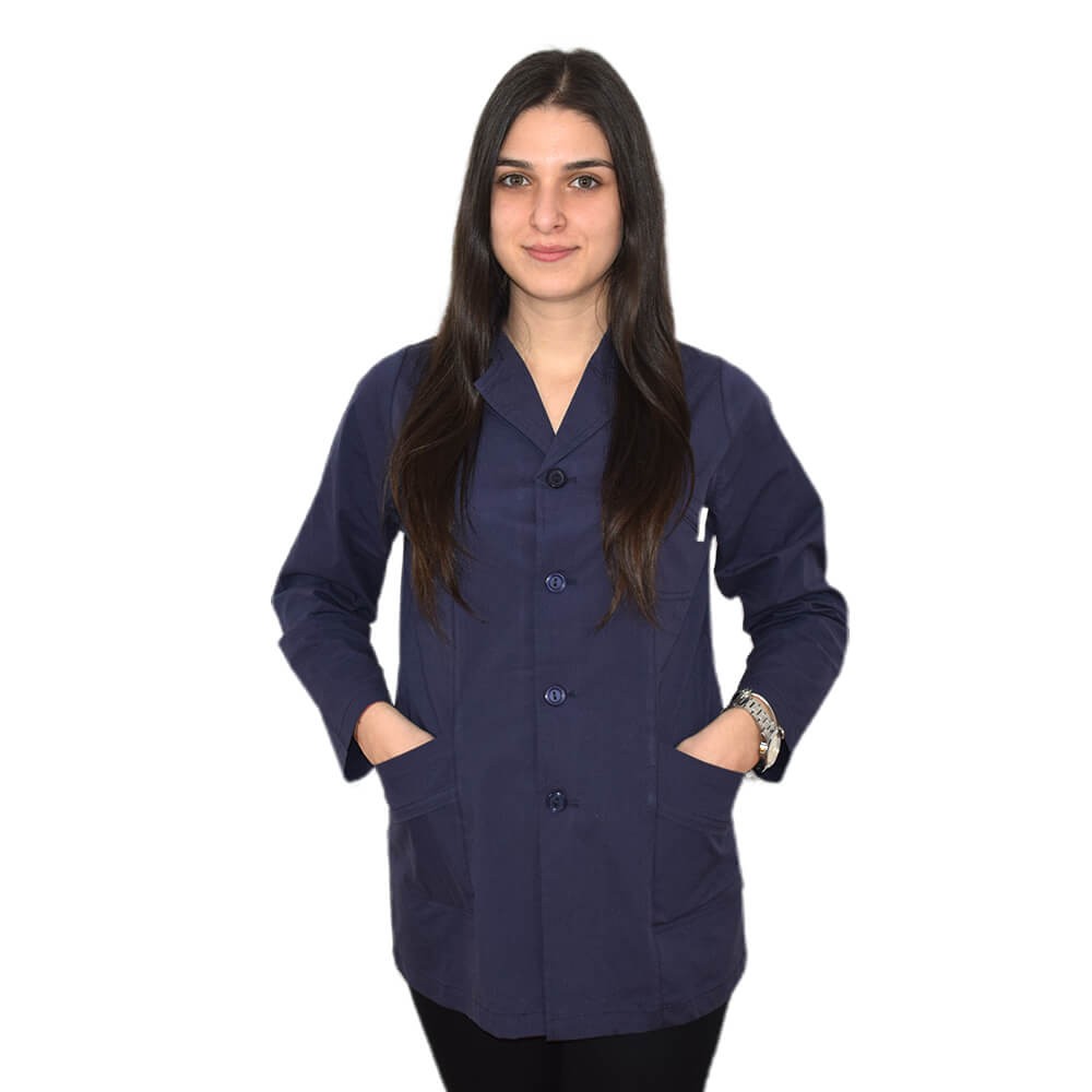 Bluza cu rever, pentru femei, BBC, stretch, bleumarin - B17