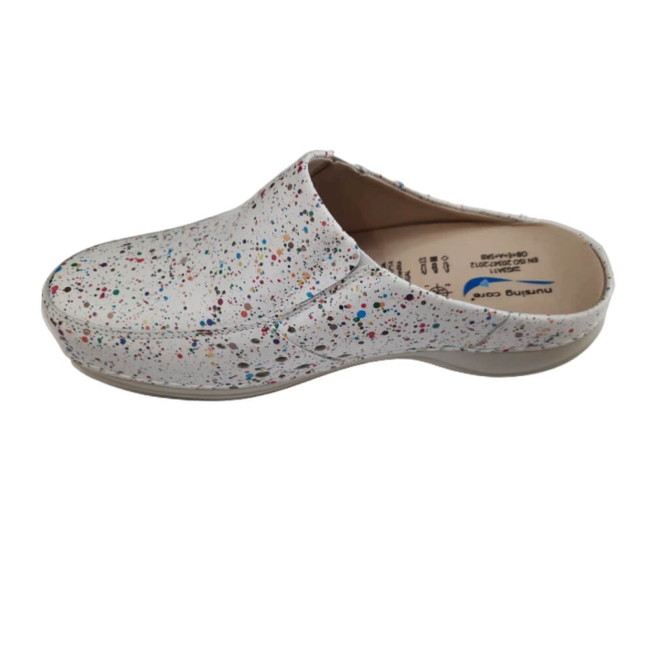 Saboti medicali din piele naturala, lavabili, Nursingcare Wash'Go Berlin, Color Dots - imagine 2