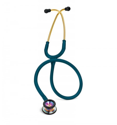 Stetoscop 3M™ Littmann® Classic II Pediatric, Turcoaz inchis, capsula curcubeu (Caribbean Blue/Rainbow)