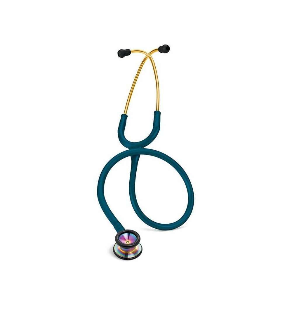 Stetoscop 3M™ Littmann® Classic II Pediatric, Turcoaz inchis, capsula curcubeu (Caribbean Blue/Rainbow)
