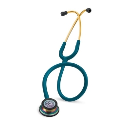 Stetoscop 3M™ Littmann® Classic III, Turcoaz inchis, capsula curcubeu (Caribbean Blue/Rainbow)