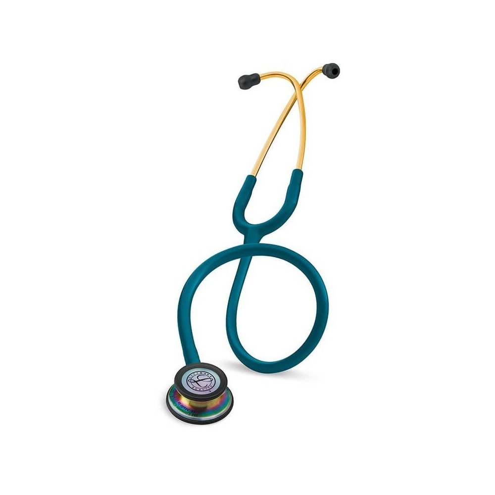 Stetoscop 3M™ Littmann® Classic III, Turcoaz inchis, capsula curcubeu (Caribbean Blue/Rainbow)