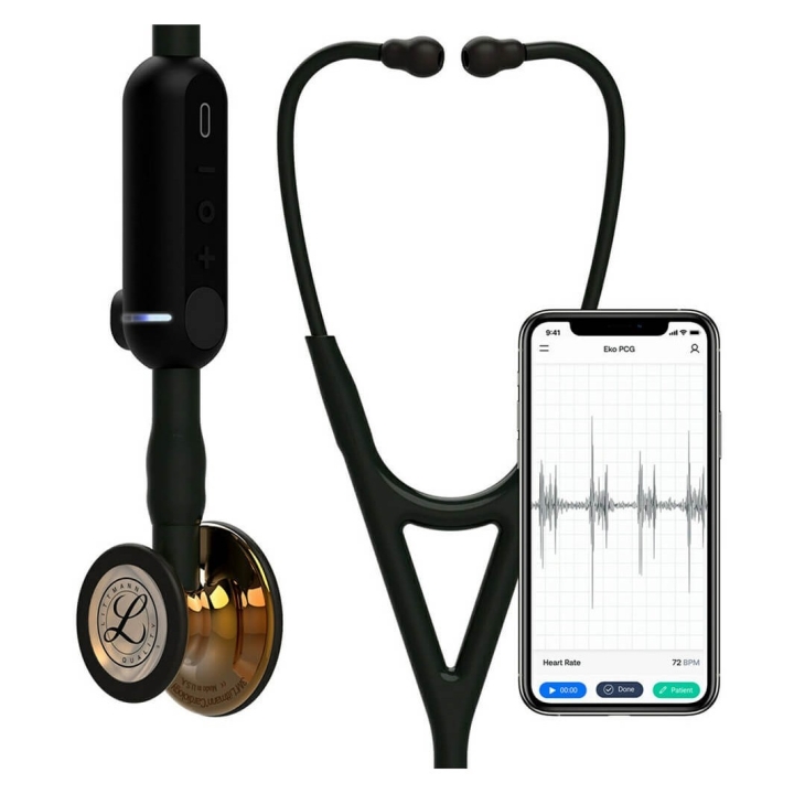 Stetoscop electronic 3M™ Littmann® CORE Digital, Negru, capsula cupru (Black/High-Polish Copper) - imagine 1