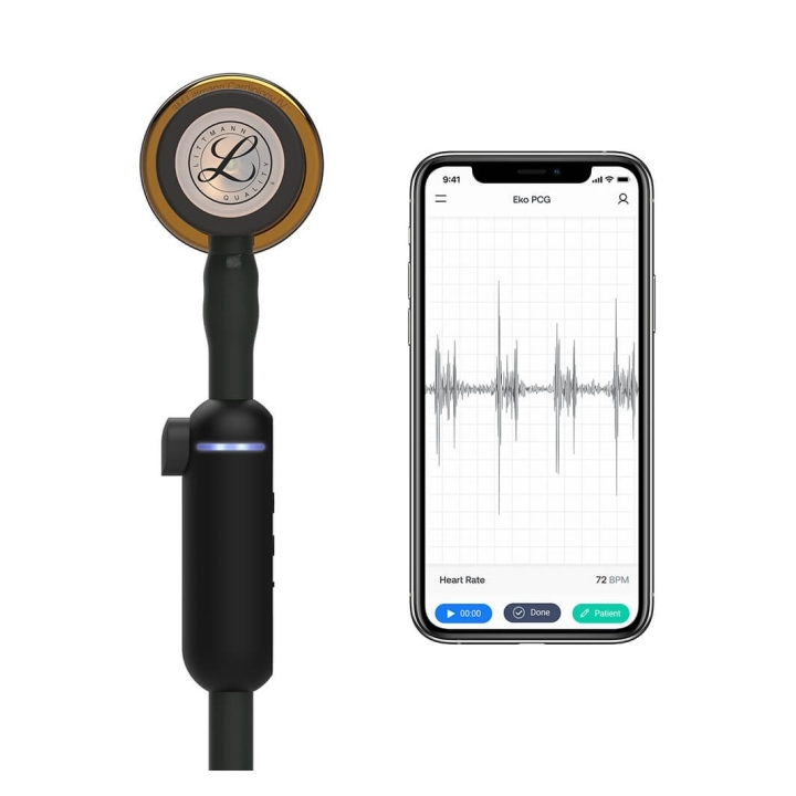 Stetoscop electronic 3M™ Littmann® CORE Digital, Negru, capsula cupru (Black/High-Polish Copper) - imagine 4