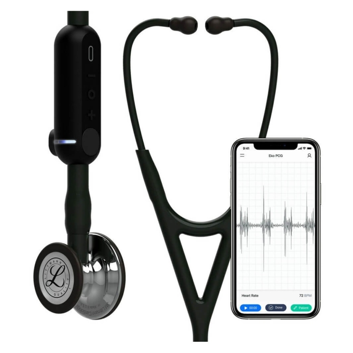 Stetoscop electronic 3M™ Littmann® CORE Digital, Negru, capsula oglinda (Black/High-Polish Mirror) - imagine 1
