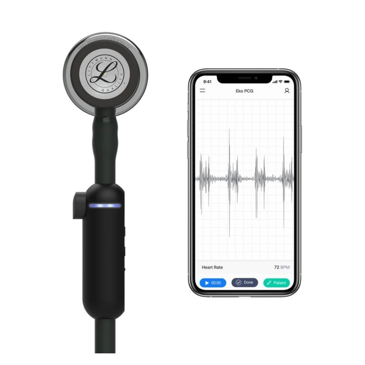 Stetoscop electronic 3M™ Littmann® CORE Digital, Negru, capsula oglinda (Black/High-Polish Mirror) - imagine 4