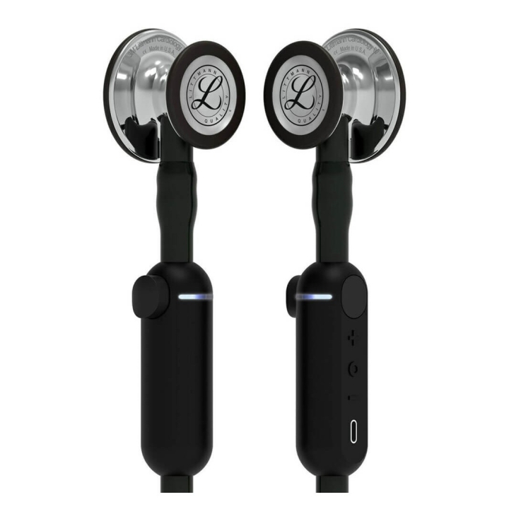 Stetoscop electronic 3M™ Littmann® CORE Digital, Negru, capsula oglinda (Black/High-Polish Mirror) - imagine 6