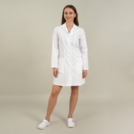 Halat medical alb 3/4 cu rever - Sofia