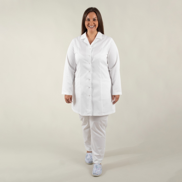 Halat medical alb 3/4 cu rever - Sofia - imagine 2