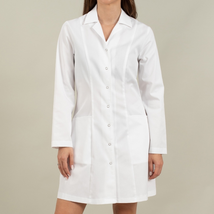 Halat medical alb 3/4 cu rever - Sofia - imagine 3