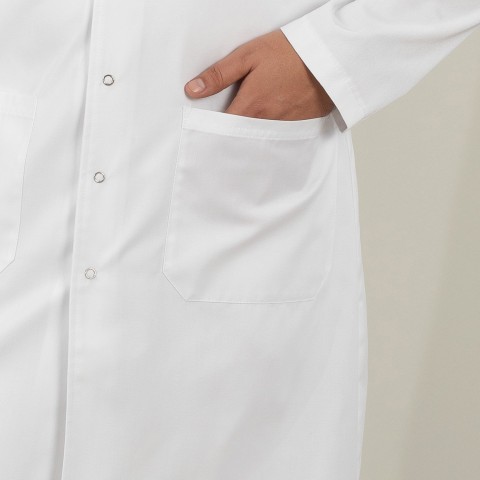 Halat medical alb 3/4 cu rever - Robert