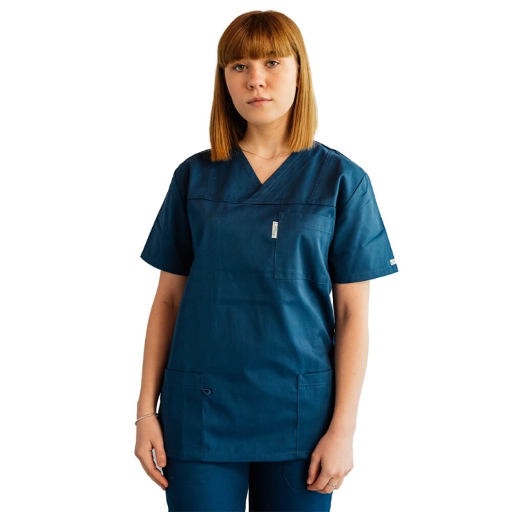 Costum medical Lotus 1, Basic 1, turcoaz inchis - imagine 2