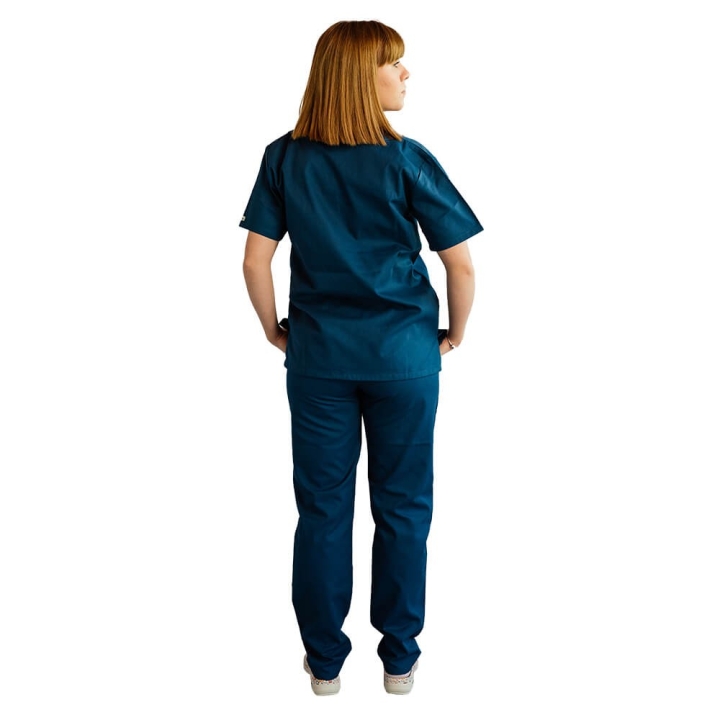 Costum medical Lotus 1, Basic 1, turcoaz inchis - imagine 4