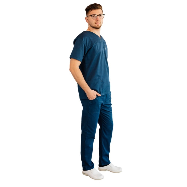 Costum medical Lotus 1, Basic 1, turcoaz inchis - imagine 7