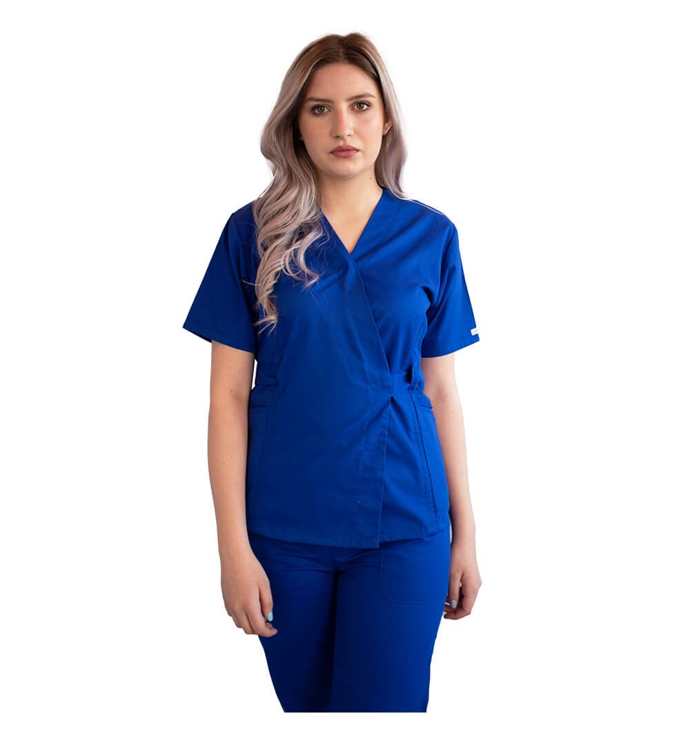 Bluza kimono cu maneca scurta, Lotus 1, albastru royal