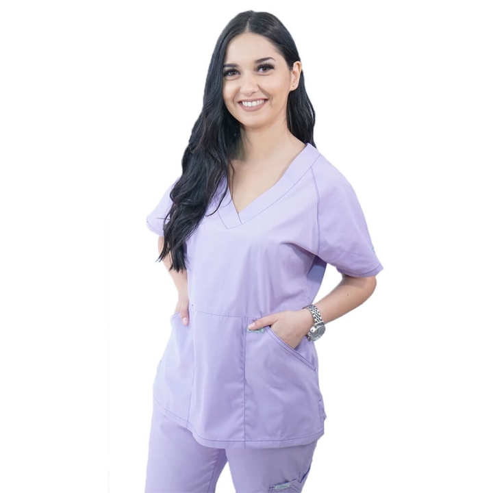 Costum medical Lotus 1, LK016, lila - imagine 3