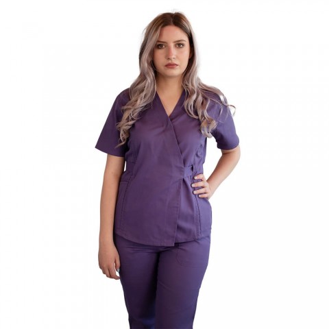Bluza kimono cu maneca scurta Lotus 2, indigo
