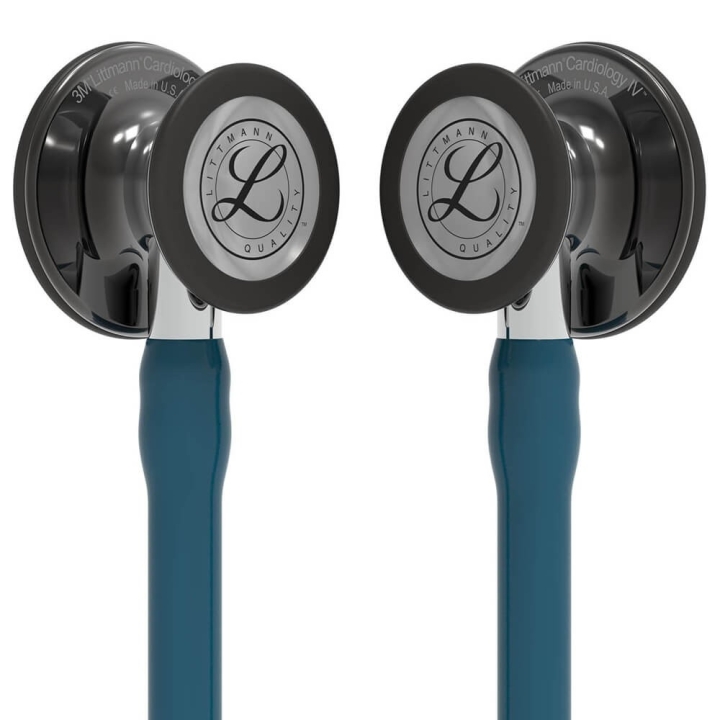 Stetoscop 3M™ Littmann® Cardiology IV, Turcoaz inchis/negru, capsula fumurie (Caribbean Blue/Black/Mirror/High-Polish Smoke) - imagine 4