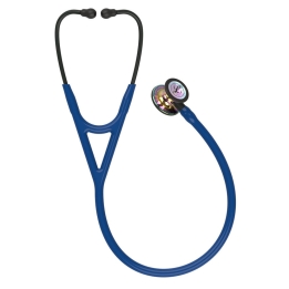 Stetoscop 3M™ Littmann® Cardiology IV, Bleumarin/negru, capsula curcubeu (Navy Blue/Black/High-Polish Rainbow)
