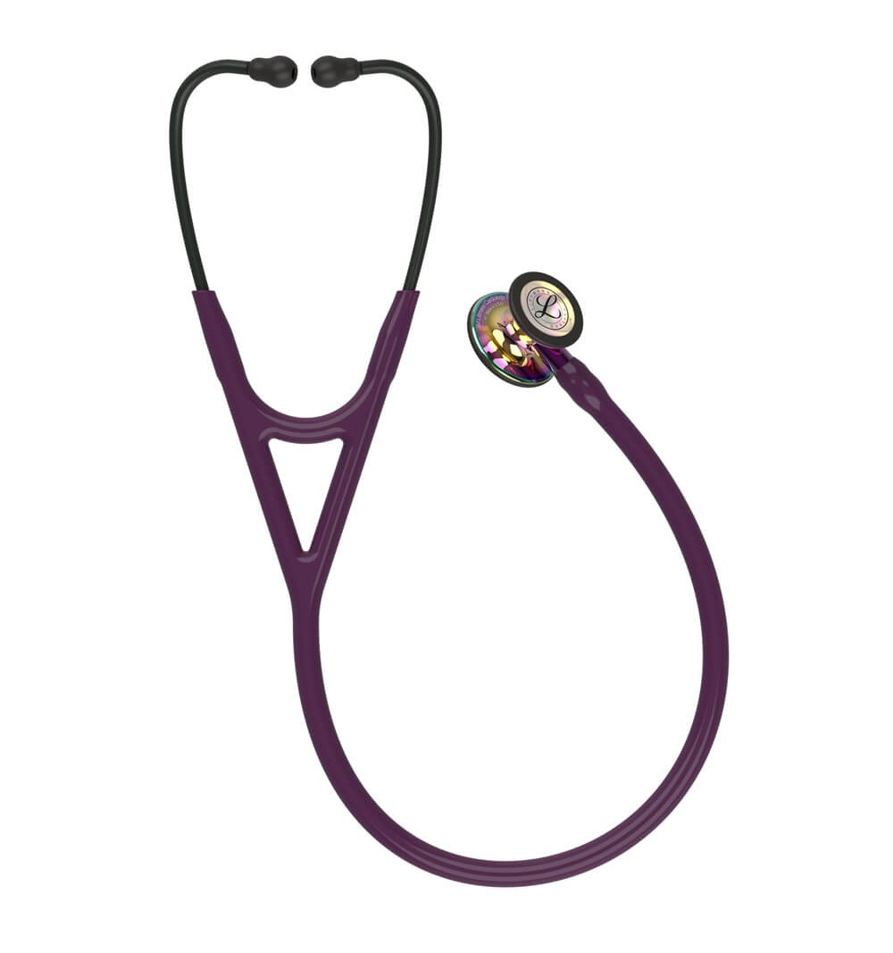 Stetoscop 3M™ Littmann® Cardiology IV, Violet/negru, capsula curcubeu (Plum/Violet/Black/High-Polish Rainbow)