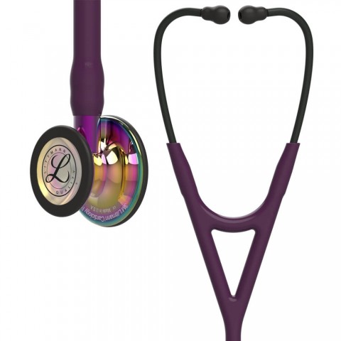 Stetoscop 3M™ Littmann® Cardiology IV, Violet/negru, capsula curcubeu (Plum/Violet/Black/High-Polish Rainbow)