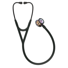Stetoscop 3M™ Littmann® Cardiology IV, Negru/fumuriu, capsula curcubeu (Black/Smoke/High-Polish Rainbow)