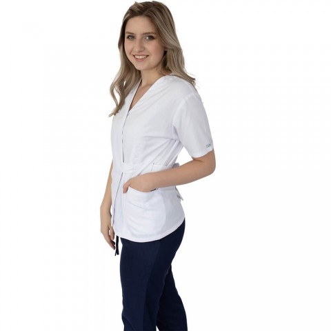 Bluza kimono cu maneca scurta Lotus 3, BBC, stretch, alb