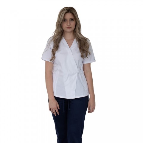Bluza kimono cu maneca scurta Lotus 3, BBC, stretch, alb