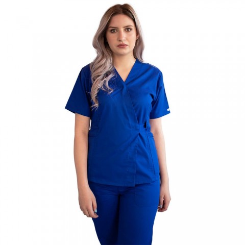 Bluza kimono cu maneca scurta Lotus 3, BBC, stretch, albastru royal