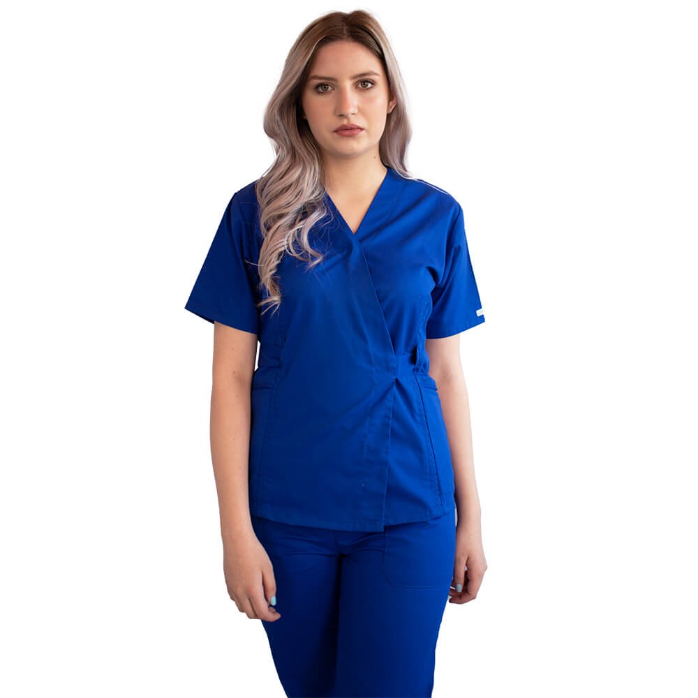 Bluza kimono cu maneca scurta Lotus 3, BBC, stretch, albastru royal