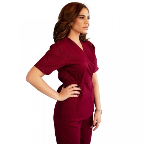 Bluza kimono cu maneca scurta Lotus 1, visiniu