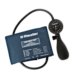 Tensiometru mecanic Riester Shock-Proof®, negru, cu manseta dezinfectabila, marime adulti