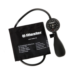 Tensiometru mecanic Riester Shock-Proof®, negru, manseta cu inchidere velcro, marime extra-large