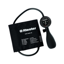 Tensiometru mecanic Riester Shock-Proof®, negru, manseta cu inchidere velcro, marime adulti